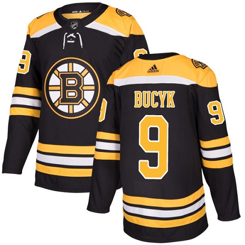 Adidas Men Boston Bruins #9 Johnny Bucyk Black Home Authentic Stitched NHL Jersey